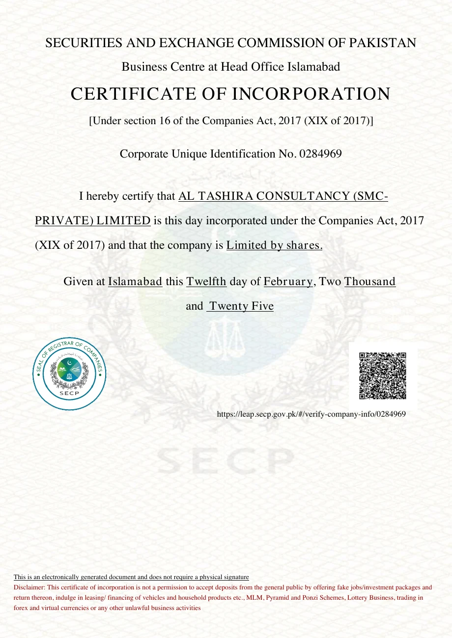 Consultancy Company Incorporation